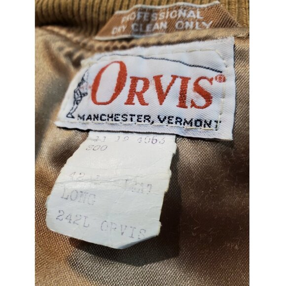 Vtg ORVIS Brown Suede Leather Bomber Jacket | Made in USA | 42L Long - Picture 10 of 11